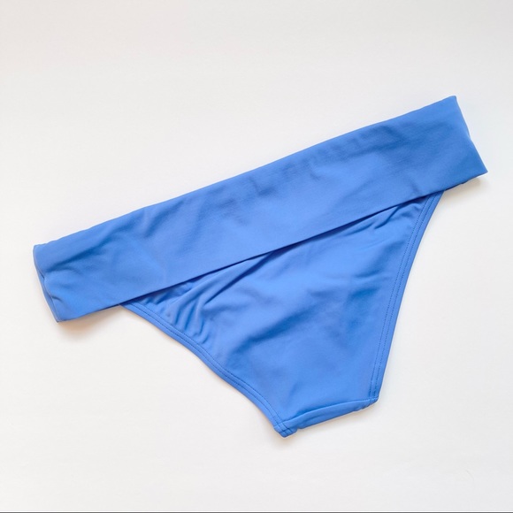 NWOT Victoria’s Secret Foldover Bikini Bottom XS Blue - Picture 2 of 3